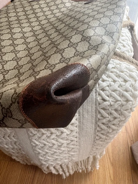 Gucci Monogram Canvas Tote with Web Stripe and Double G - Picture 3 of 11